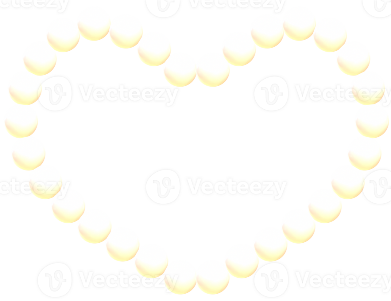 Pearl heart frame 3D coquette aesthetic style png