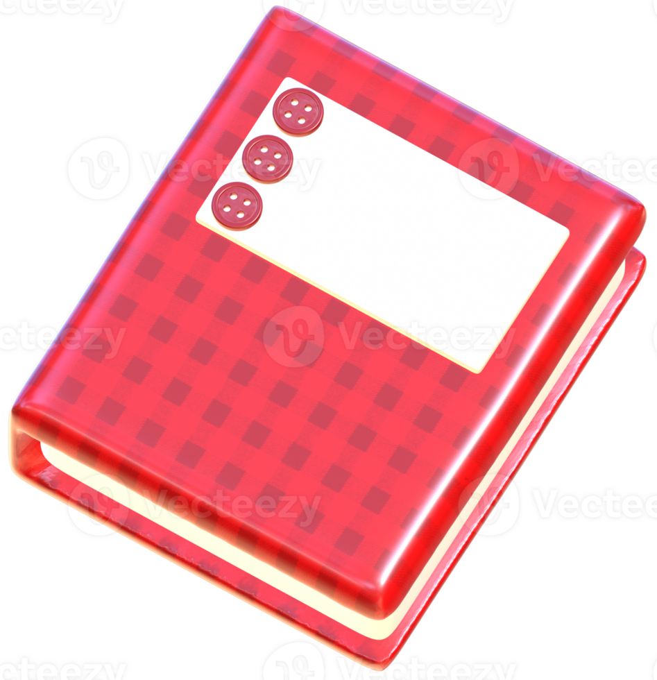 Notebook 3D coquette aesthetic style png