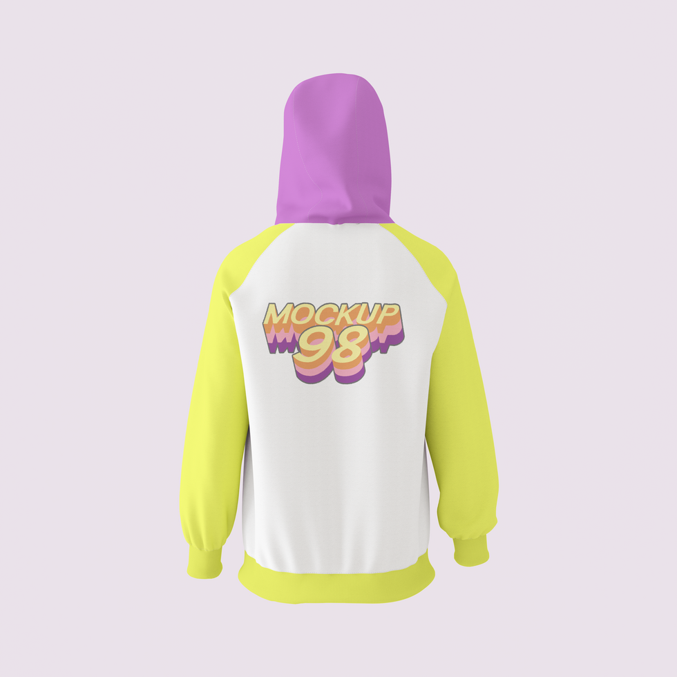 Realistic pullover hoodie closed back view mockup psd
