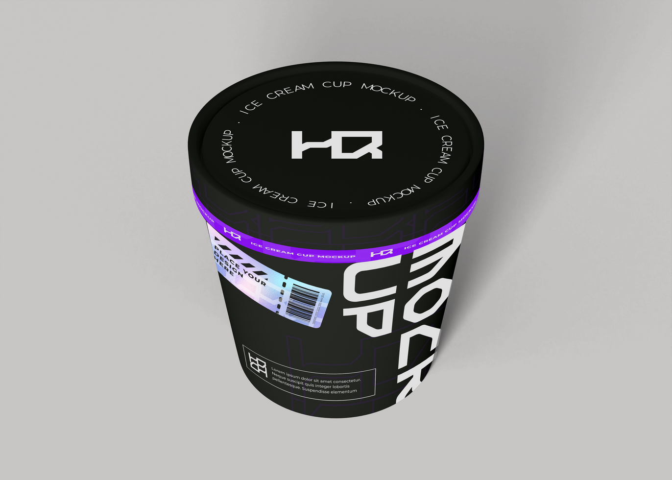 Minimal Ice Cream Cup Mockup psd