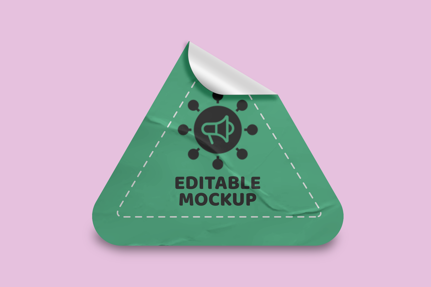 Realistic Triangle Fold Sticker Mockup Template psd