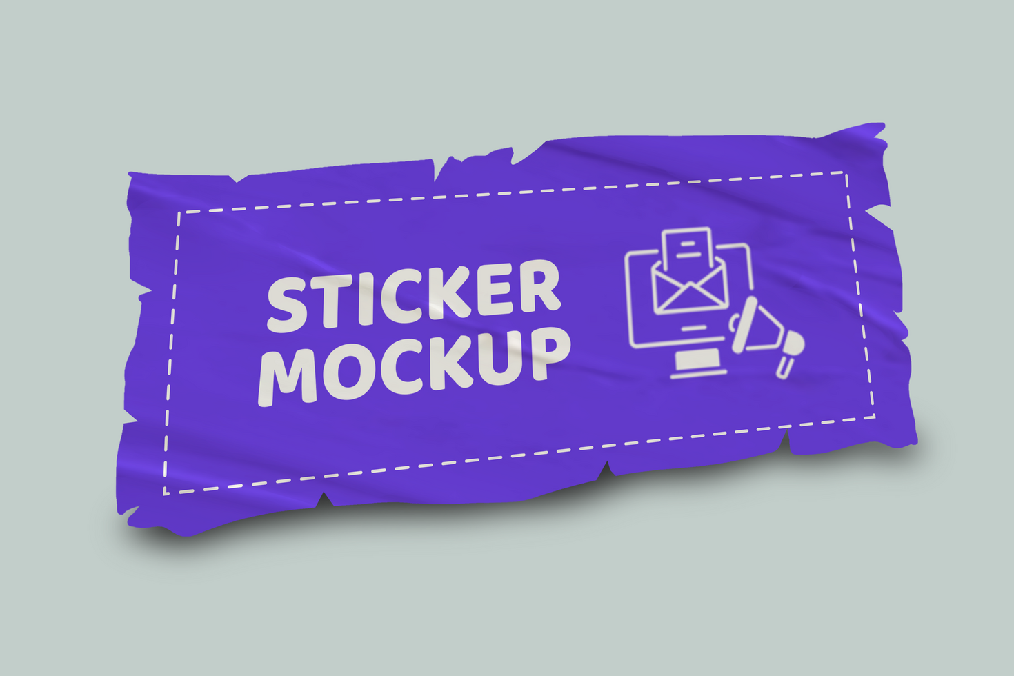 Realistic Cut Paper Sticker Mockup Template psd
