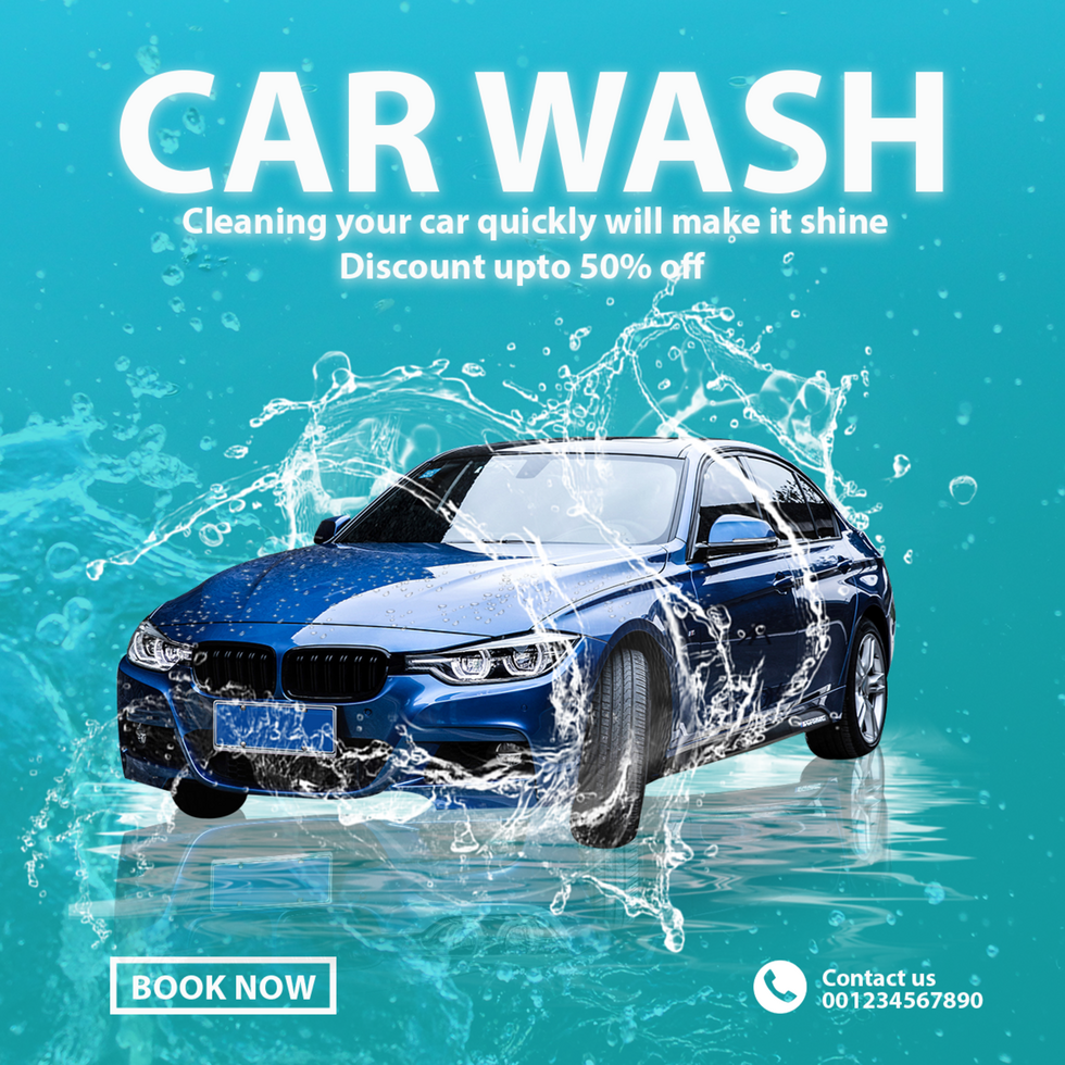car wash social media template psd