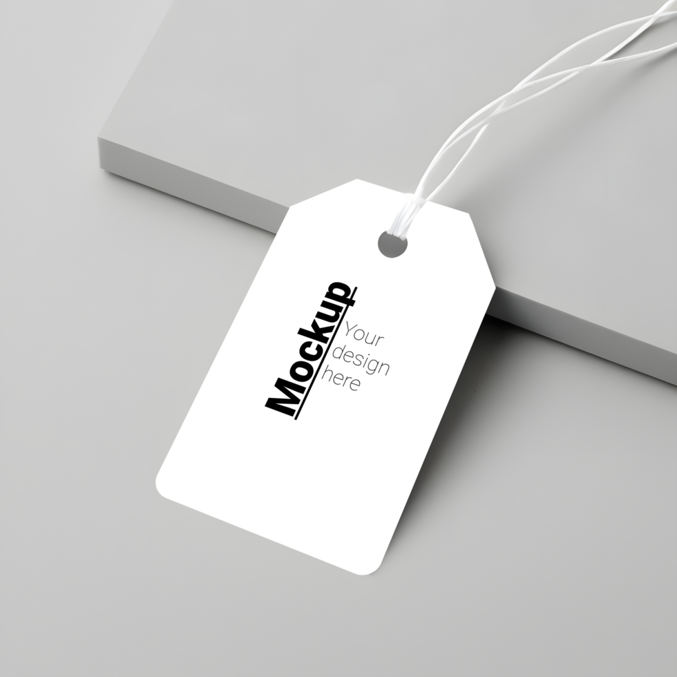 Simple Label Tag Mockup on a Clean Monochrome Surface psd