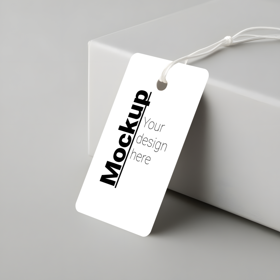 Minimalist Branding Tag Mockup on Flat Surface psd