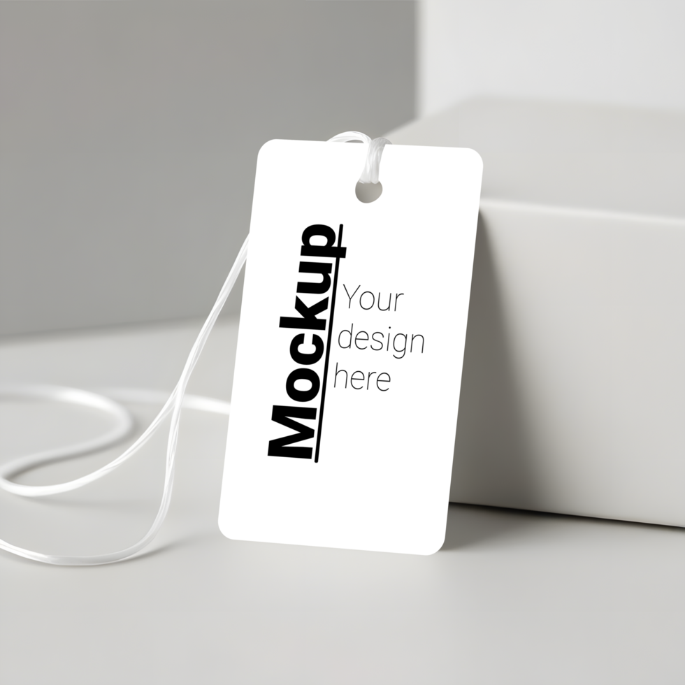 Elegant Label Tag Mockup on Smooth Minimal Surface psd