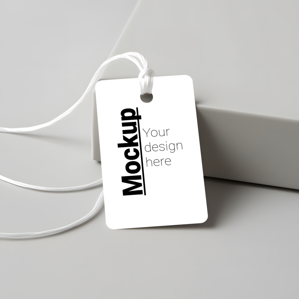 Simple Tag Mockup with Minimal Design on Clean Surface psd