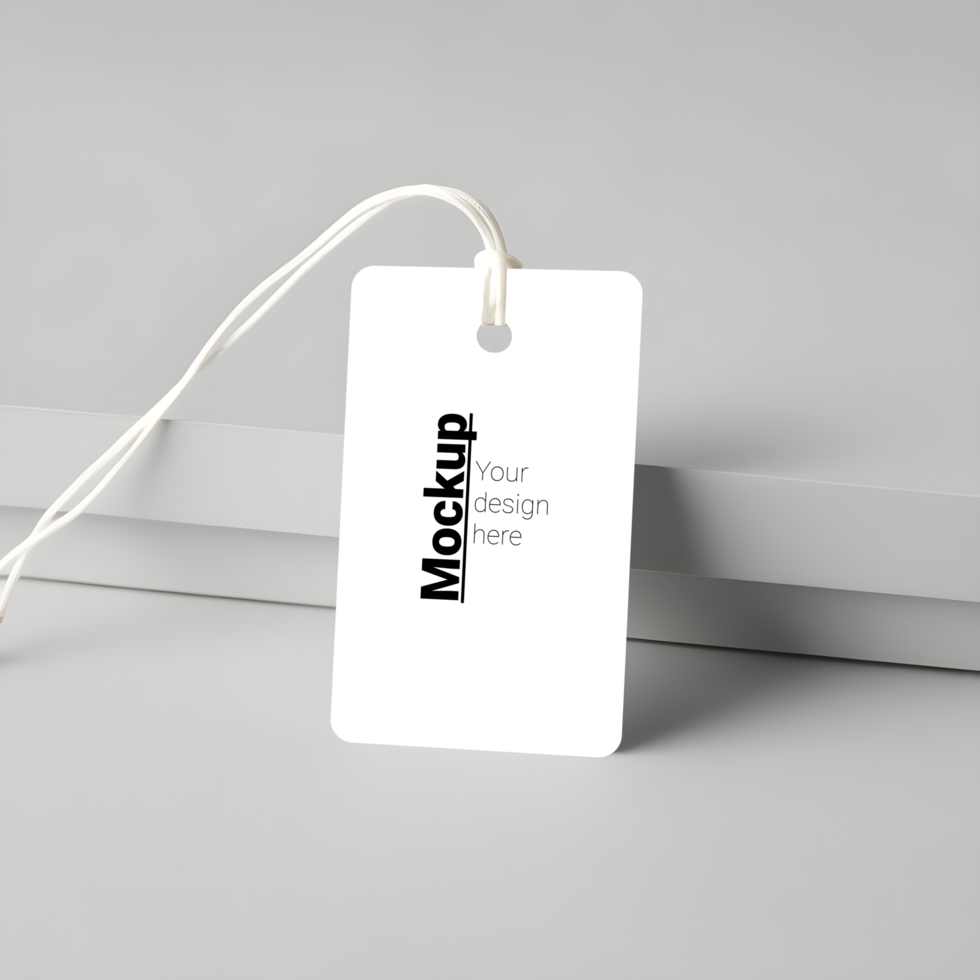 Flat Lay Tag Mockup with Clean and Minimal Style psd