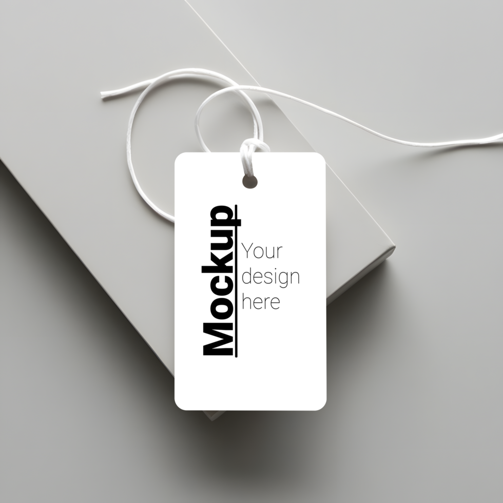 Tag Mockup with Minimalistic Clean Design psd