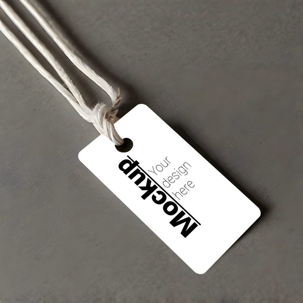 Modern Minimal Tag Mockup on Plain Surface psd
