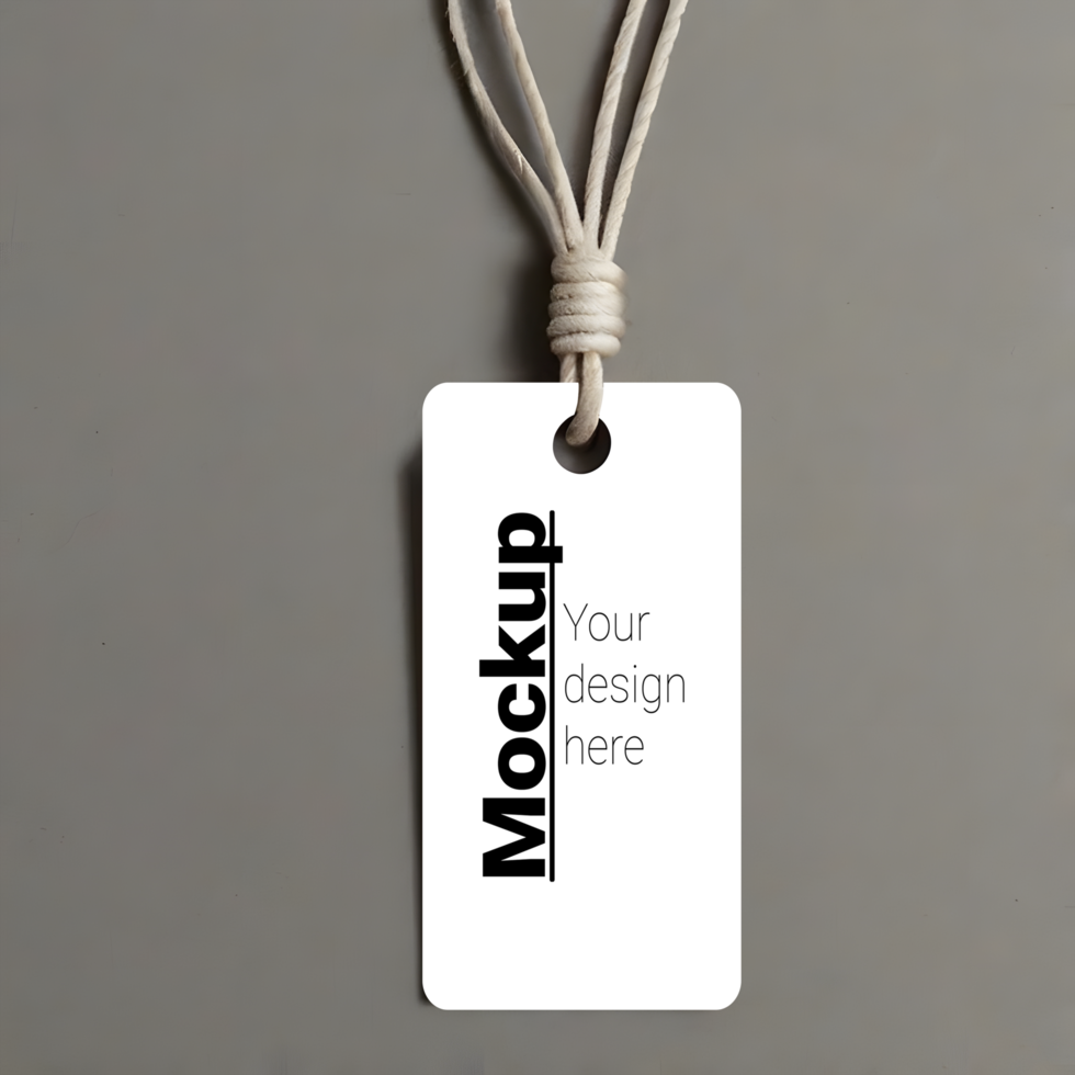 Elegant Tag Mockup with Simple Background psd