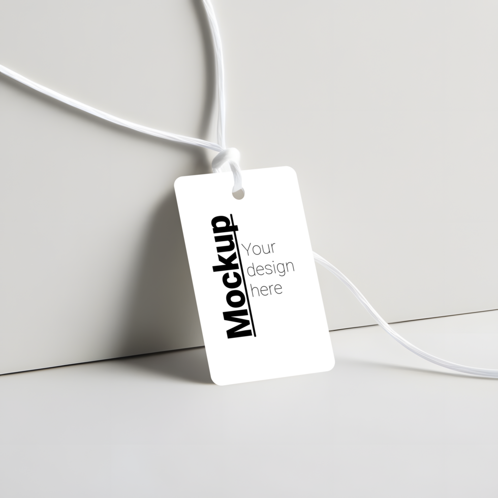Stylish Minimal Tag Mockup on Smooth Background psd