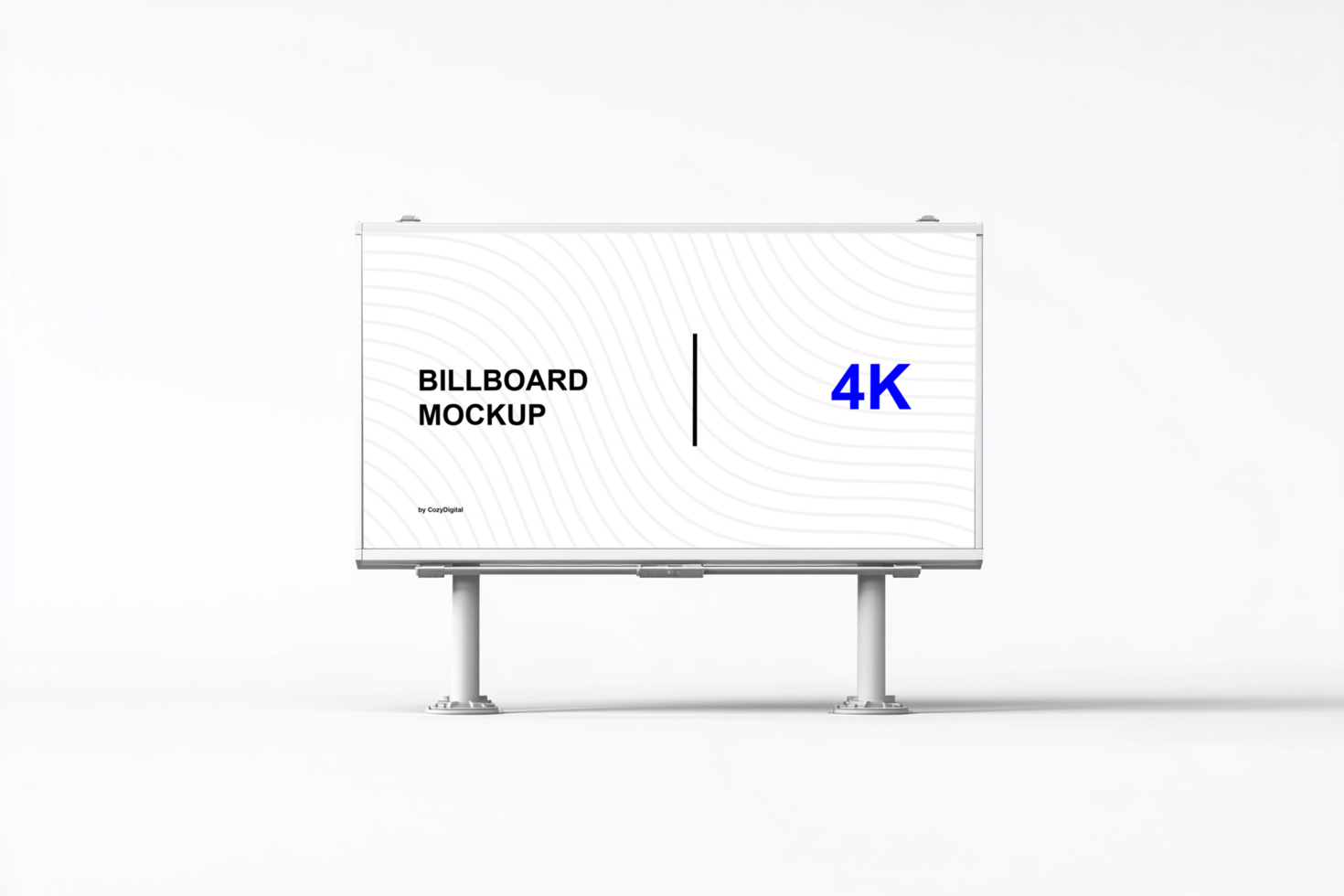 Street billboard mockup on white background psd