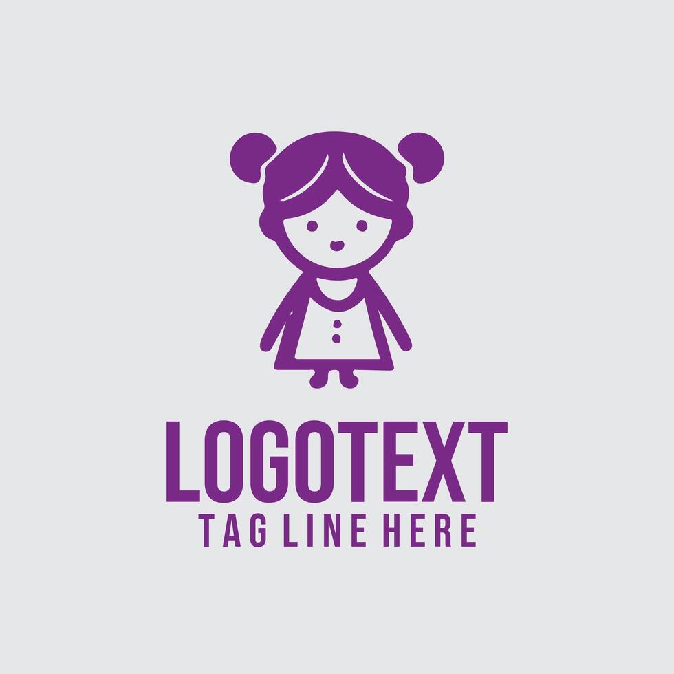 Tiny Path Linear Child Logo vector