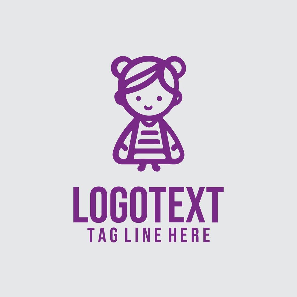 Tiny Path Linear Child Logo vector