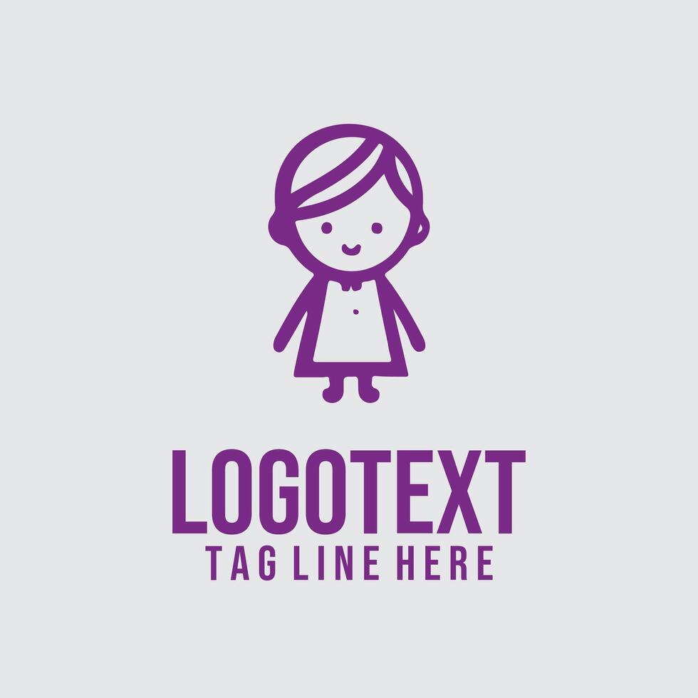 Kiddo Line Linear Child Logo vector