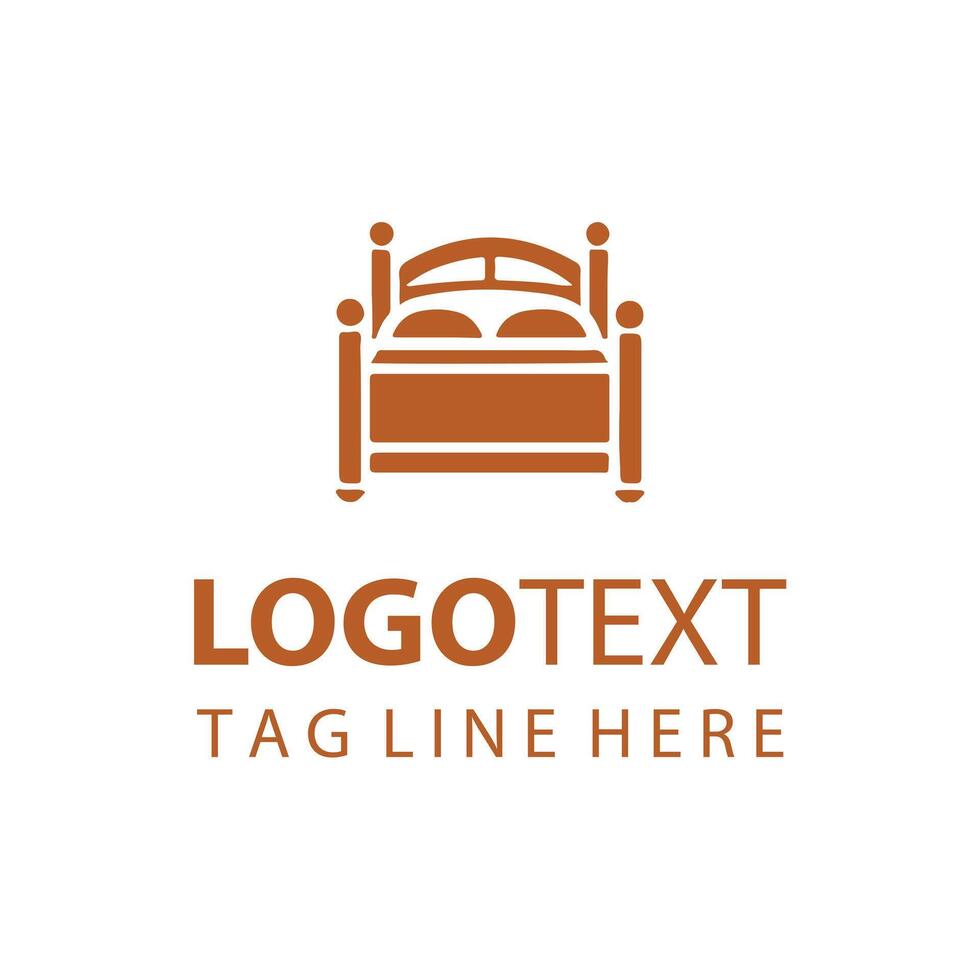 Luxe Rest bed furniture logo vector