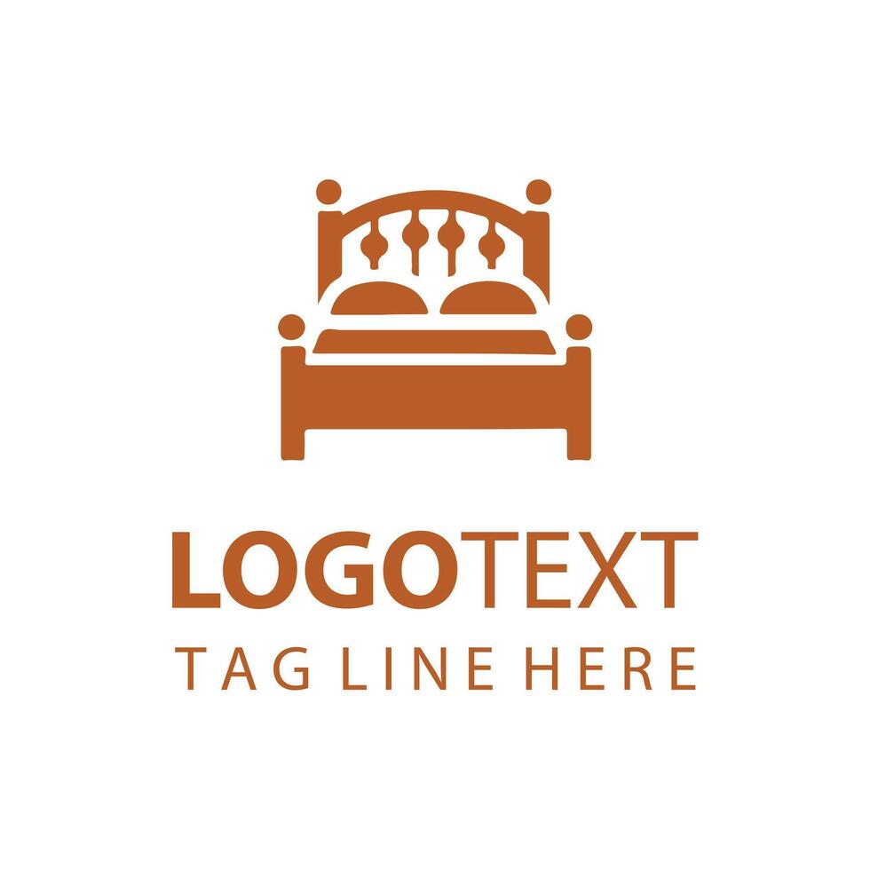 Luxe Rest bed furniture logo vector