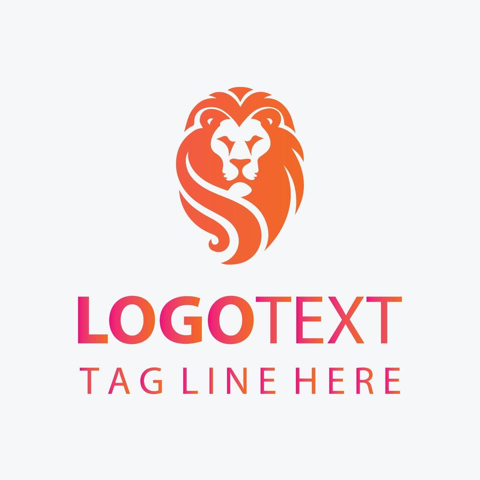 Golden Roar elegant lion logo vector