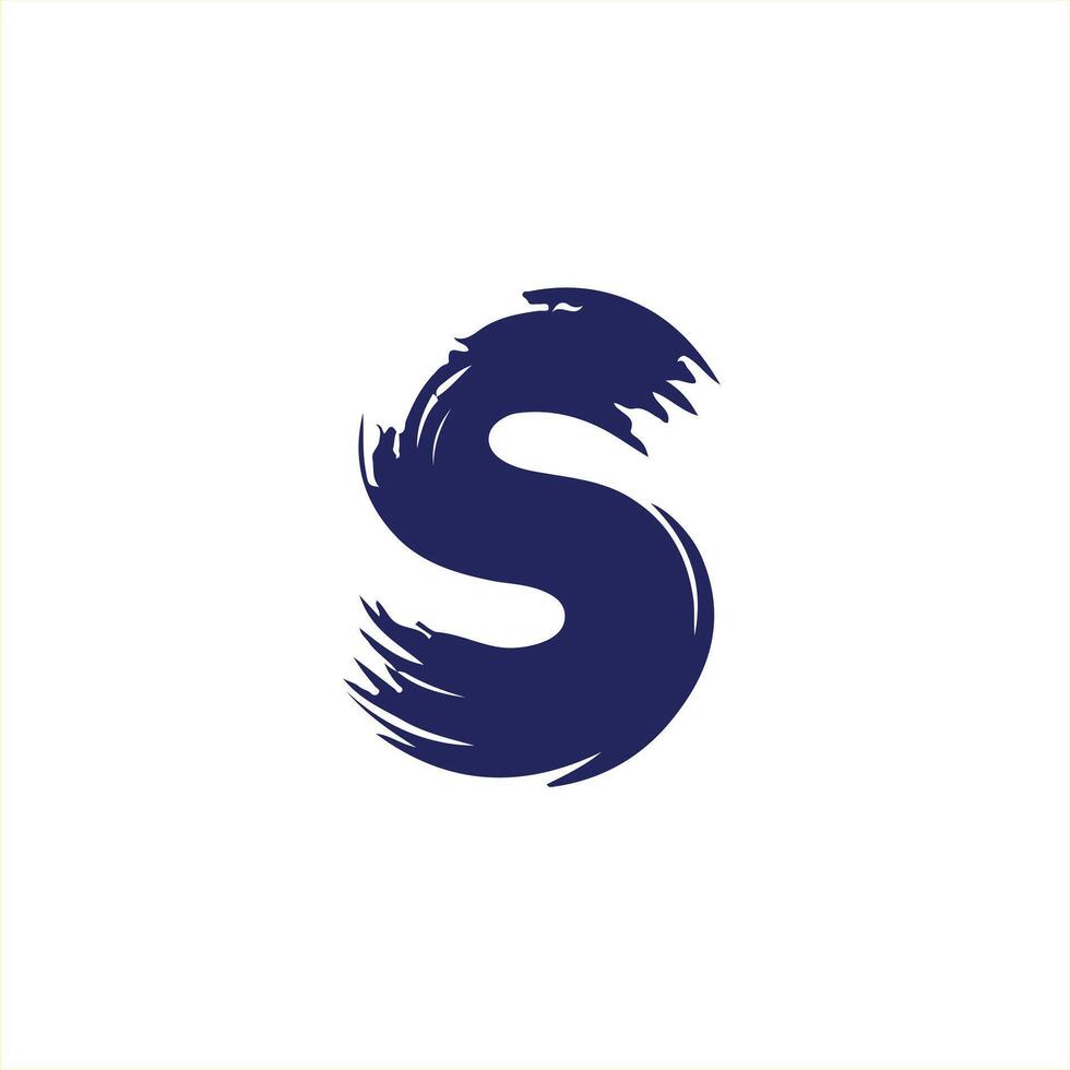 S brush letter logo vector