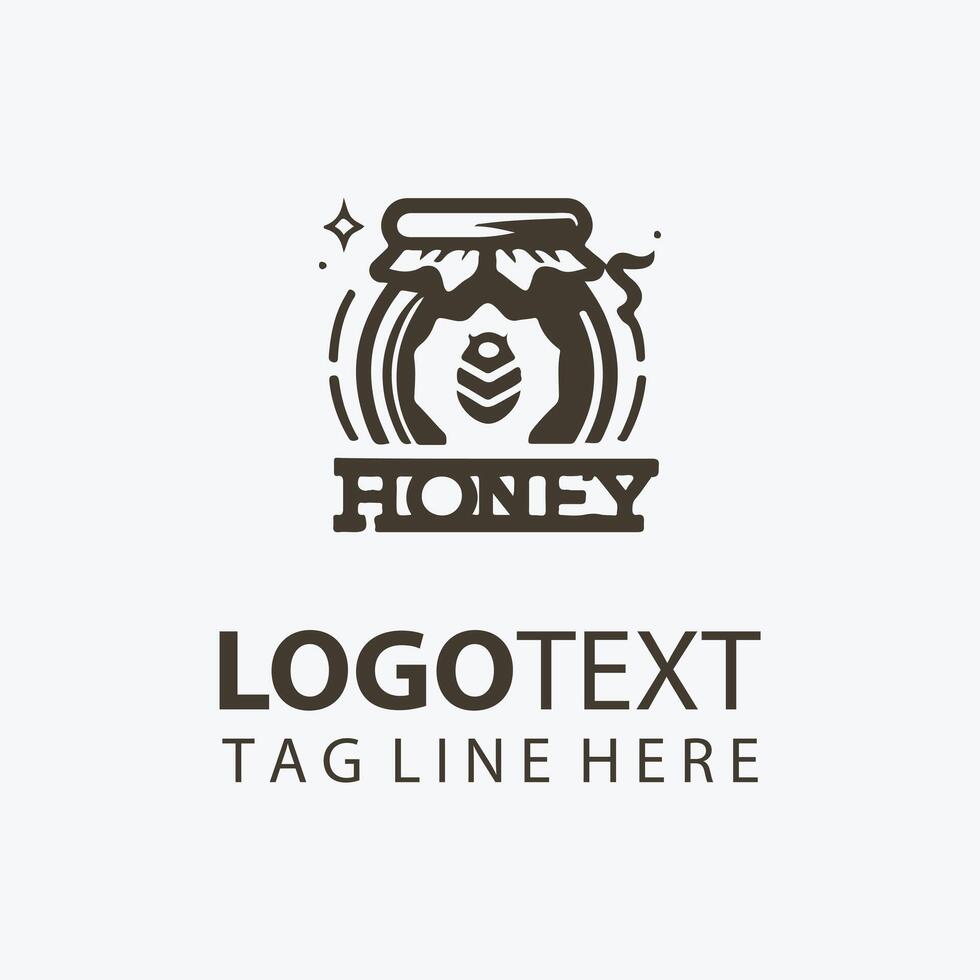 Buzzed honey bee jar logo vector