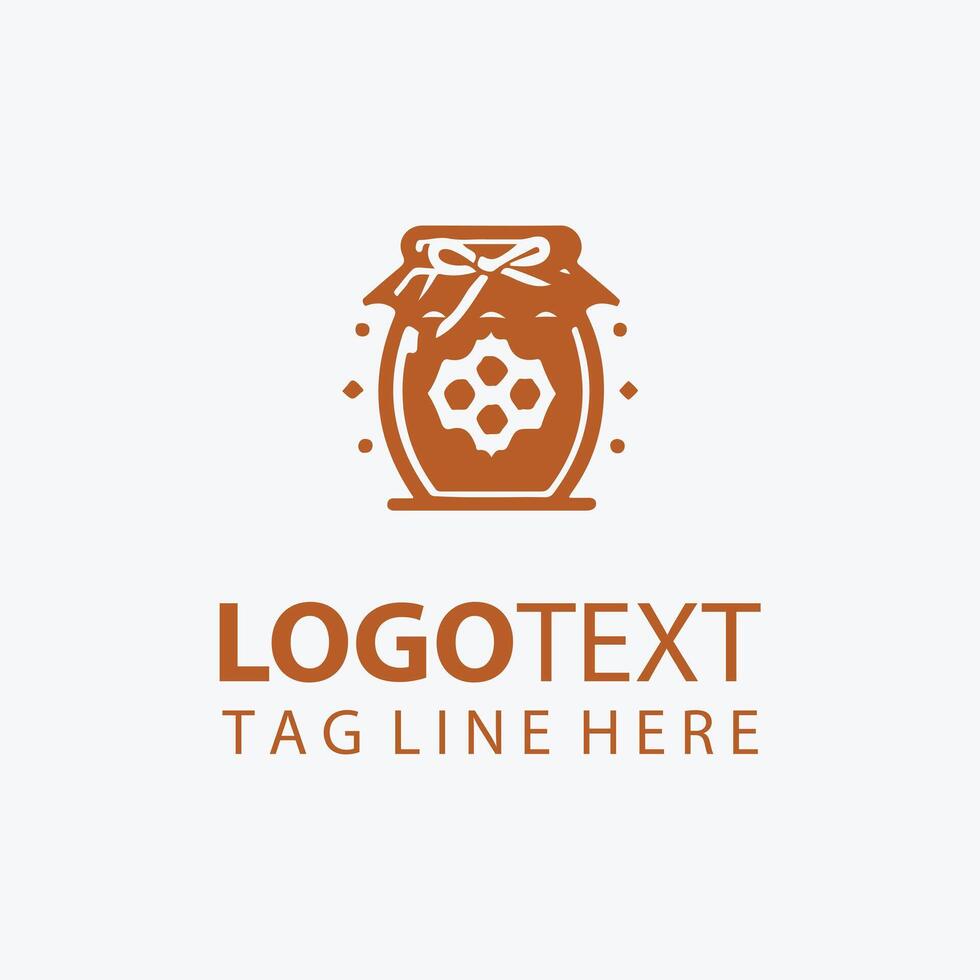 Sweet Drop honey bee jar logo vector