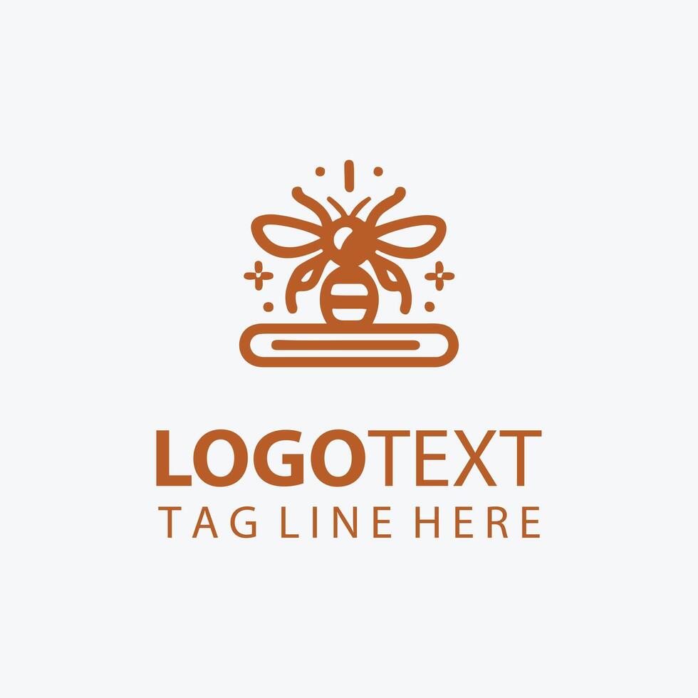 Golden Hive honey bee jar logo vector