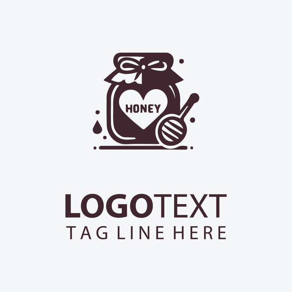 Golden Hive honey bee jar logo vector