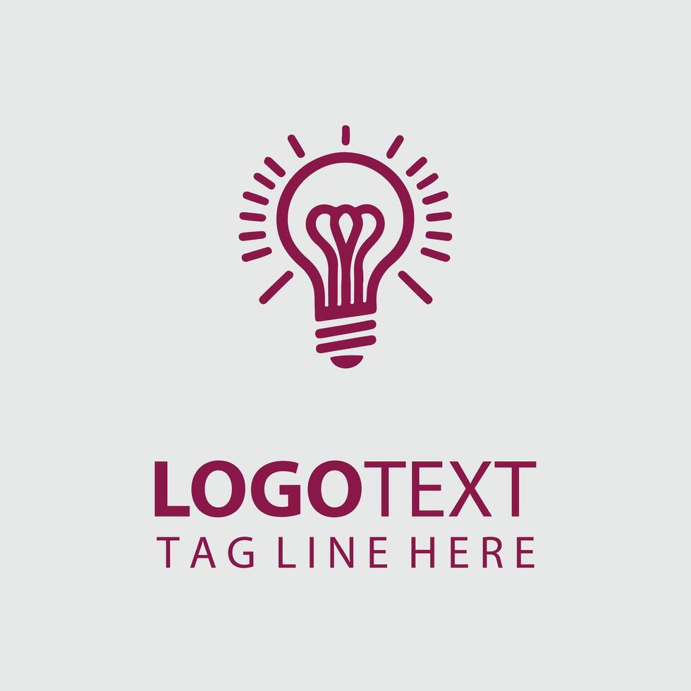 Brain Glow Idea Bulb Logo vector