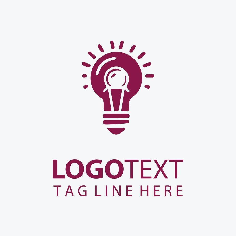 Glow Vibe Idea Bulb Logo vector