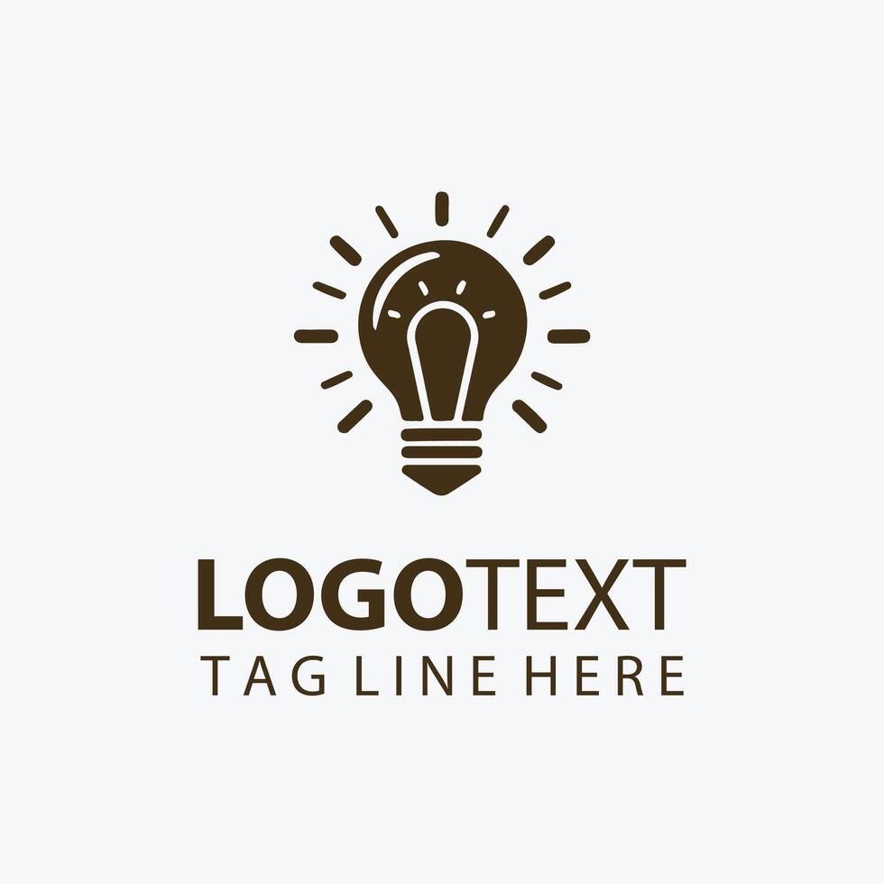 Vision Glow Idea Bulb Logo vector