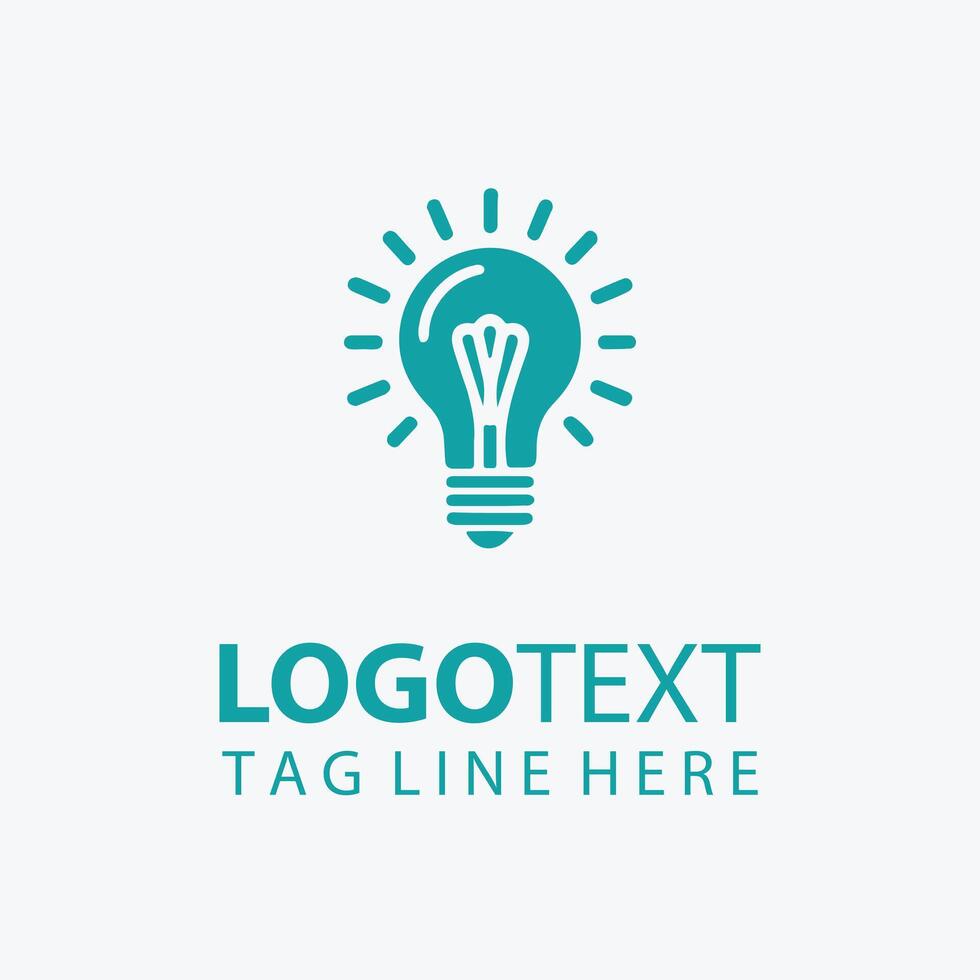 Genius Glow Idea Bulb Logo vector
