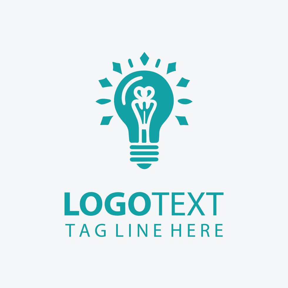 Glow Sphere Idea Bulb Logo vector