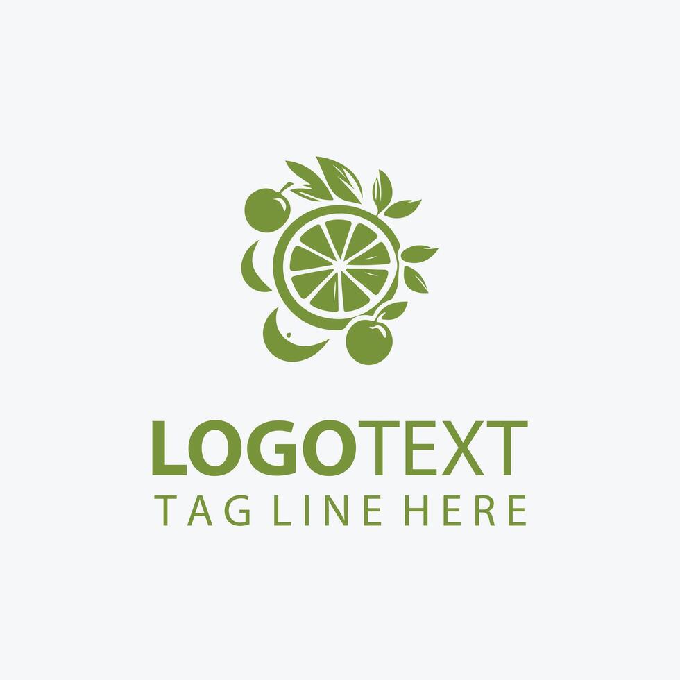 green apple fruit tree logo vector