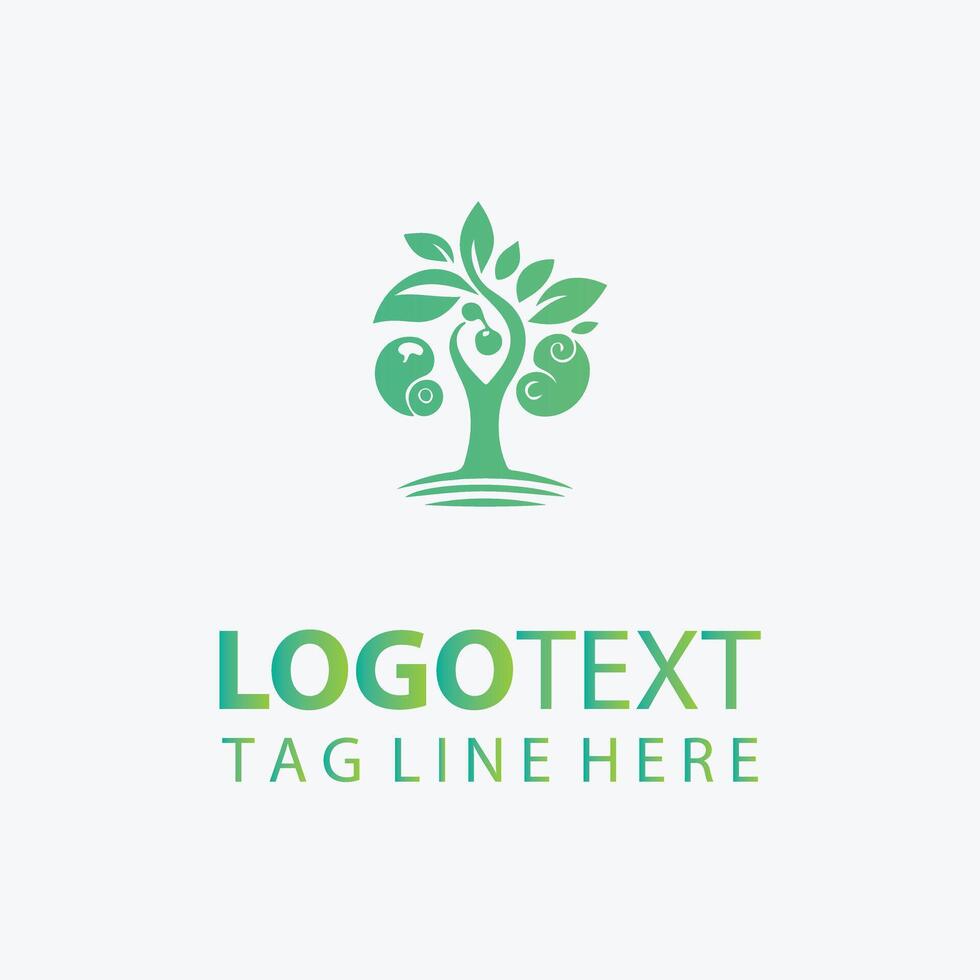 Evergreen fruit tree logo vector