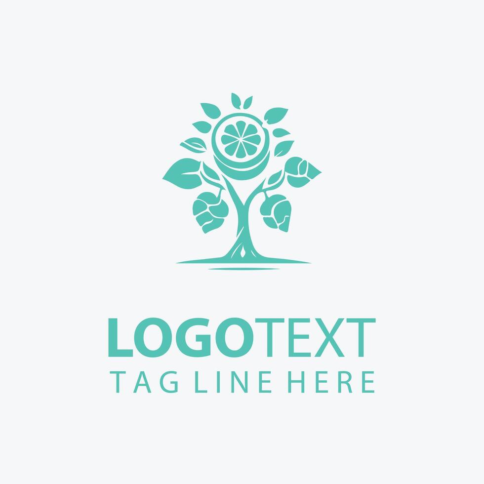 Fruity Acres apple tree logo vector