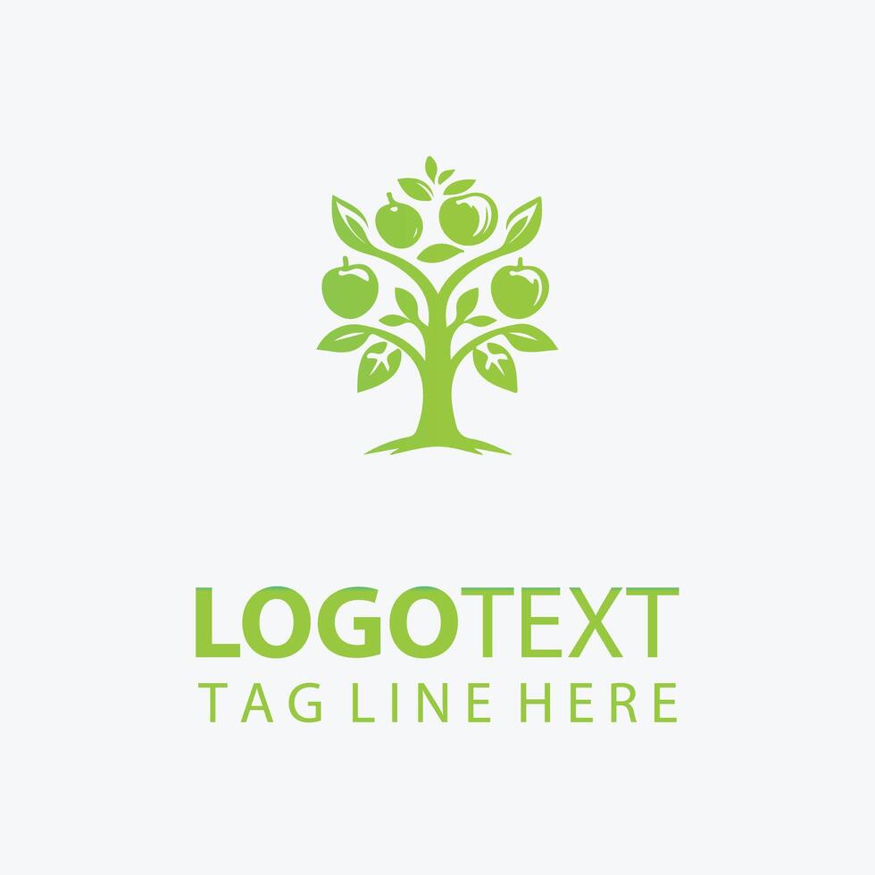 Fruity Acres apple tree logo vector