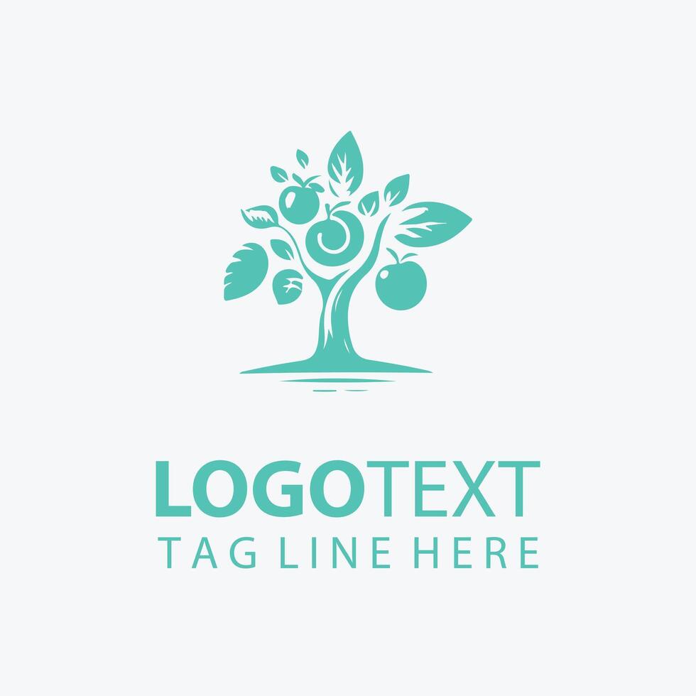 apple fruit tree logo vector