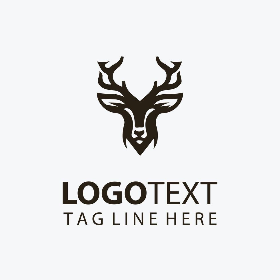 deer animal head logo vector