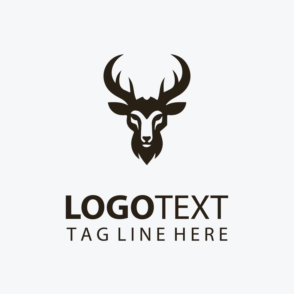 unique markhor animal head logo vector