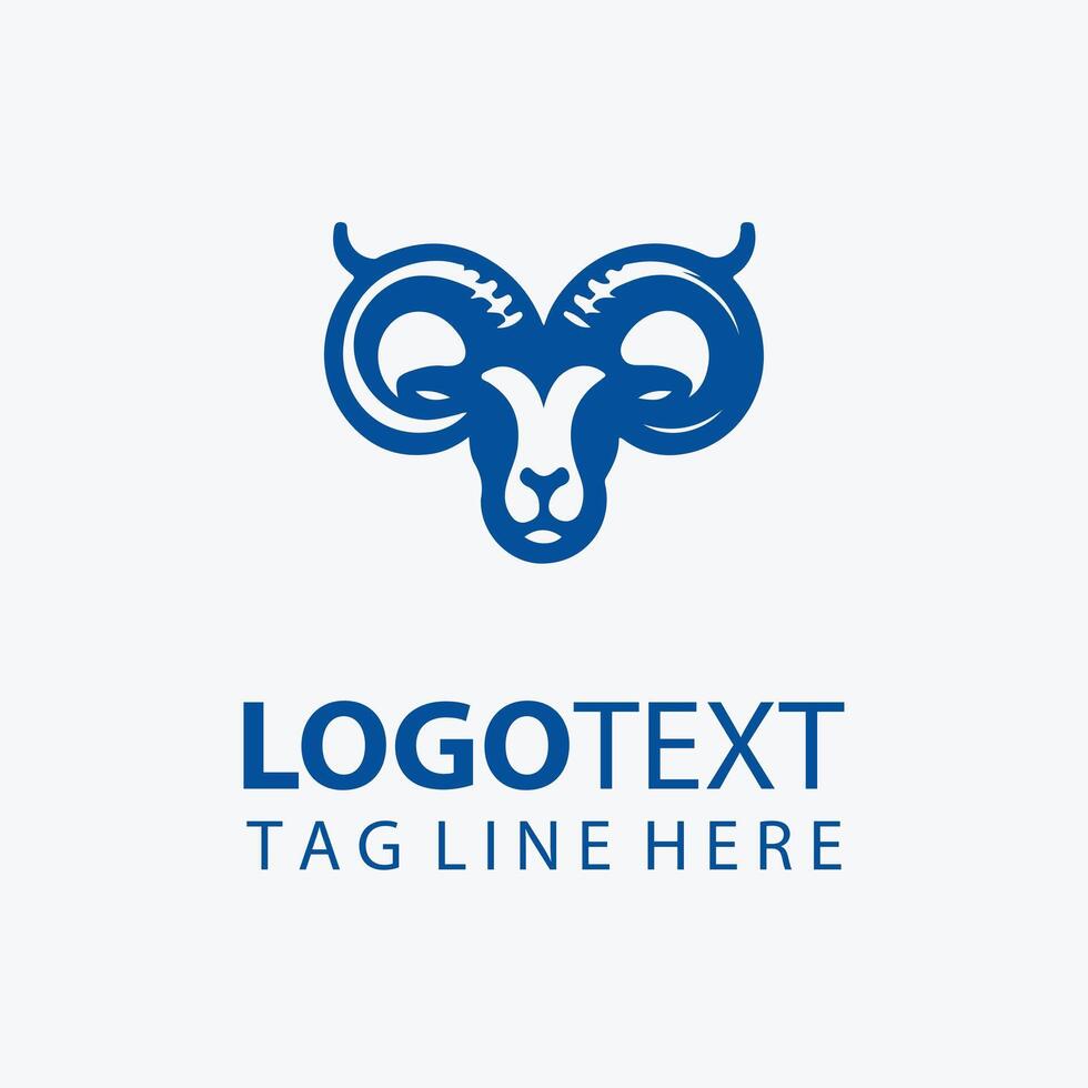 best markhor animal head logo vector