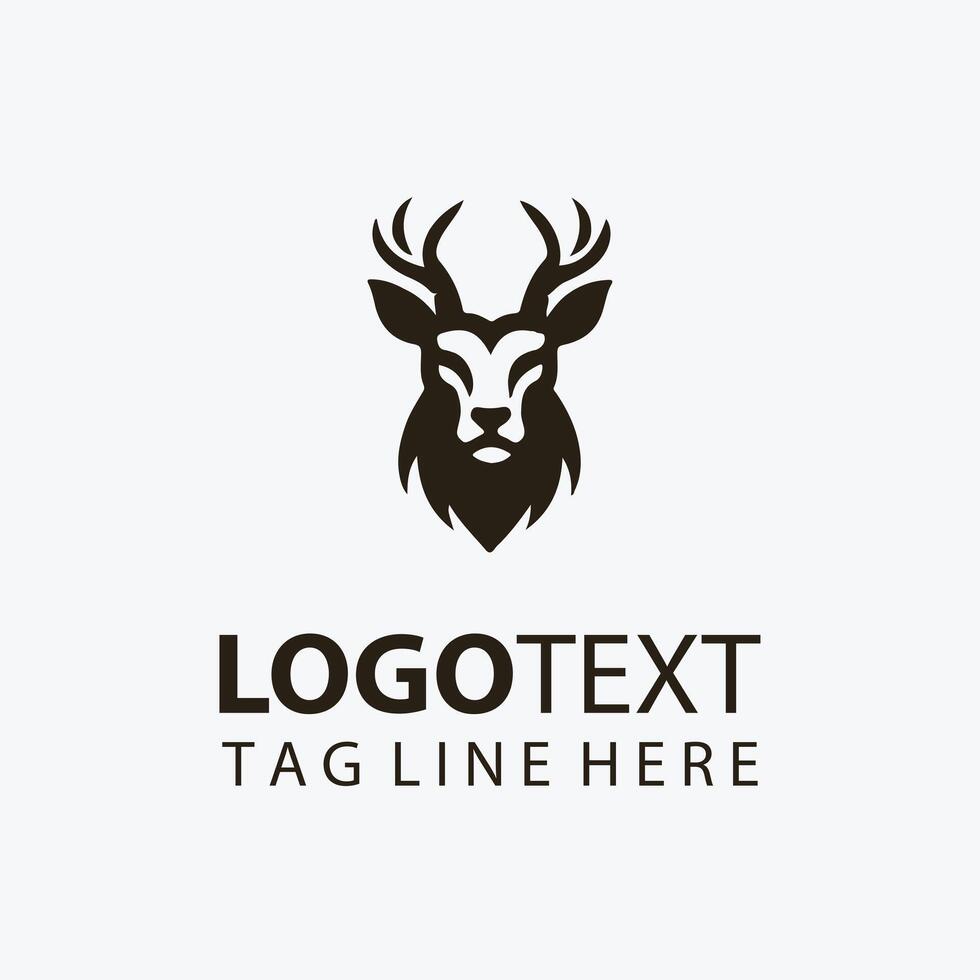 unique markhor animal head logo vector