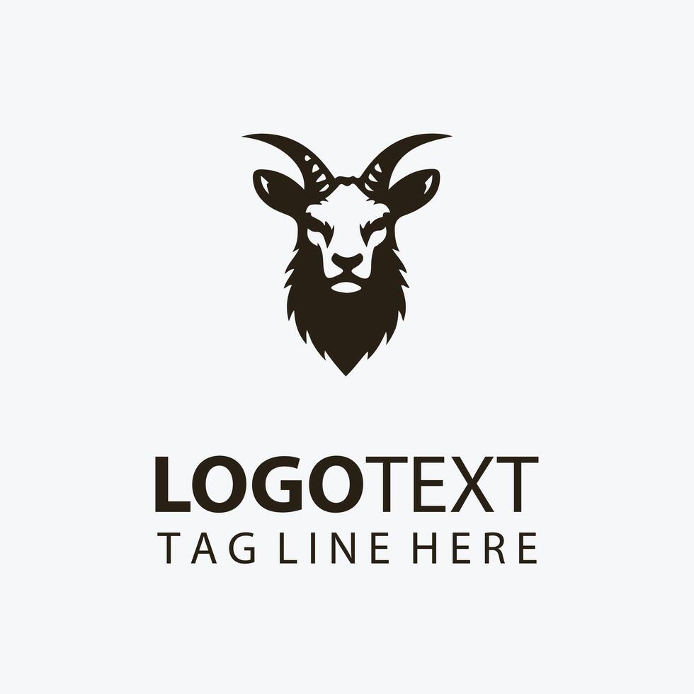 markhor animal head logo vector