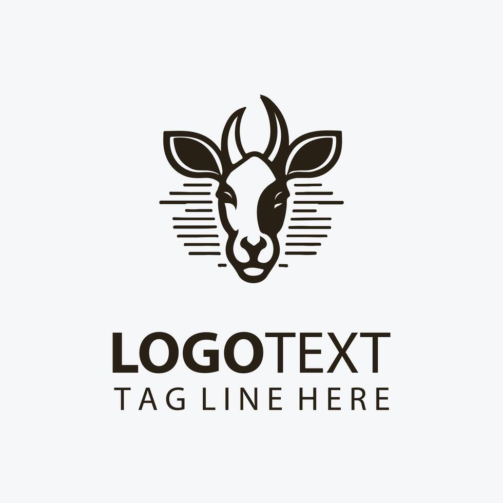 deer animal head logo vector