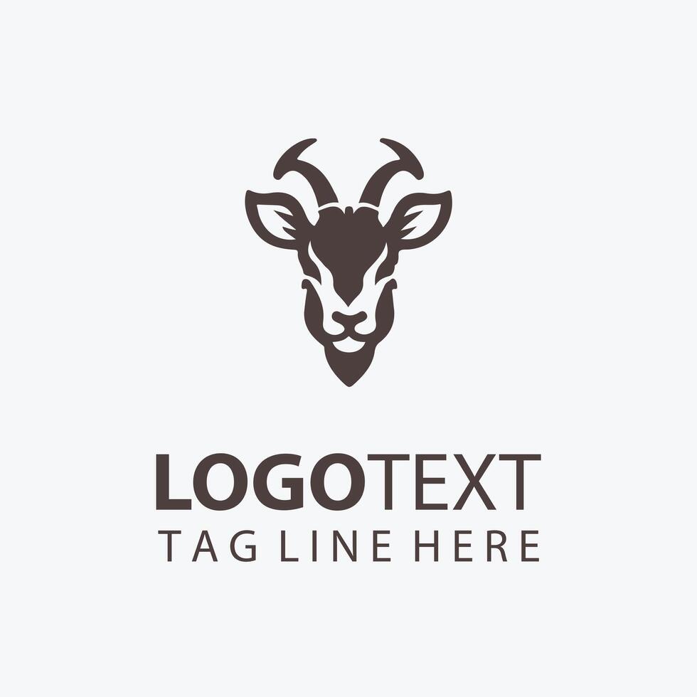 deer animal head logo vector