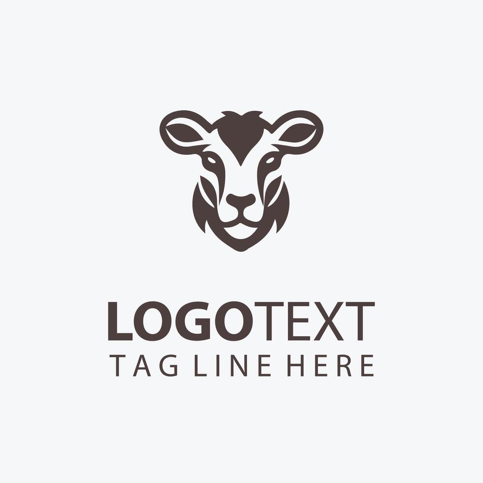 deer animal head logo vector