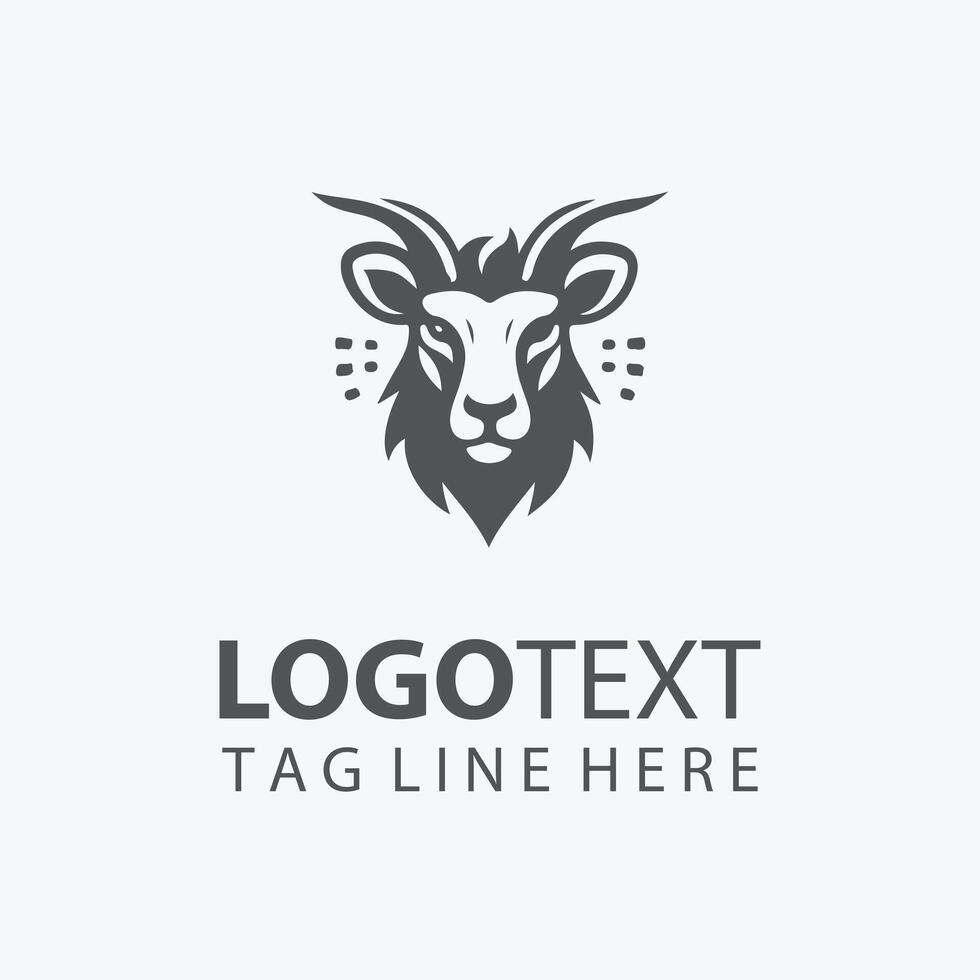 markhor animal head logo vector