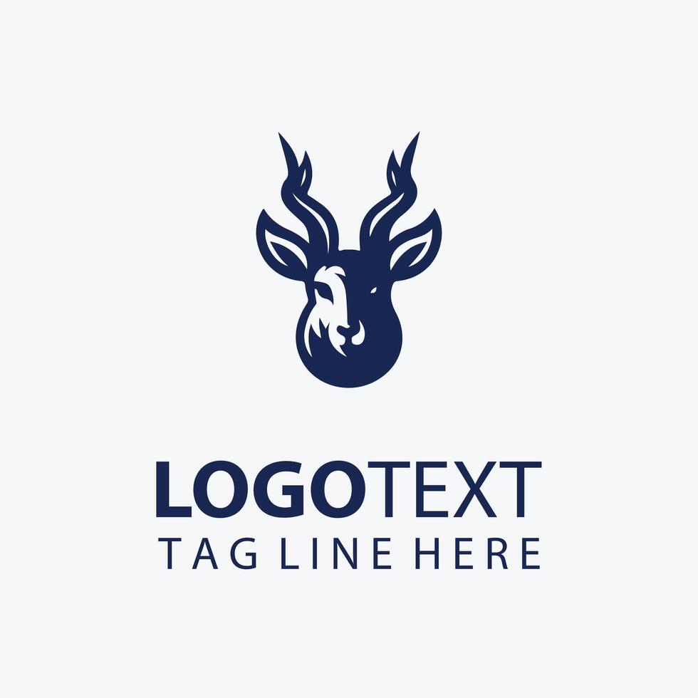 markhor animal head logo vector
