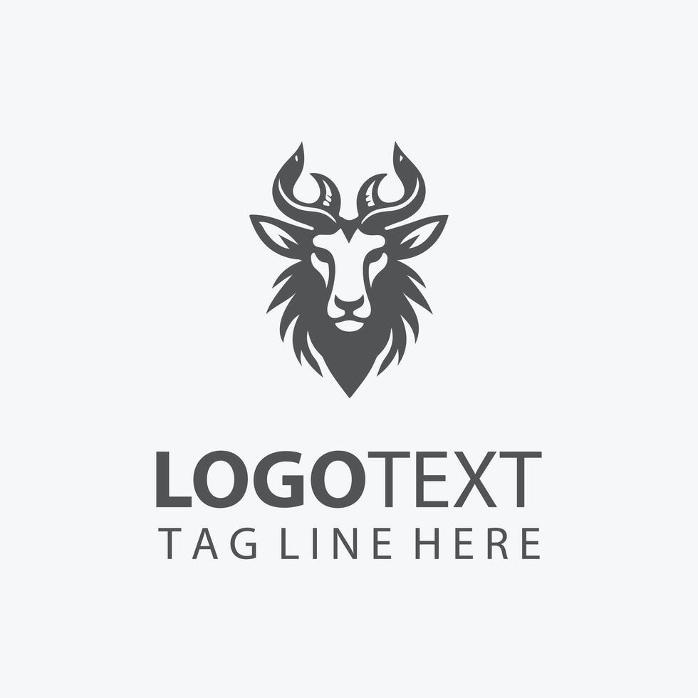 best markhor animal head logo vector