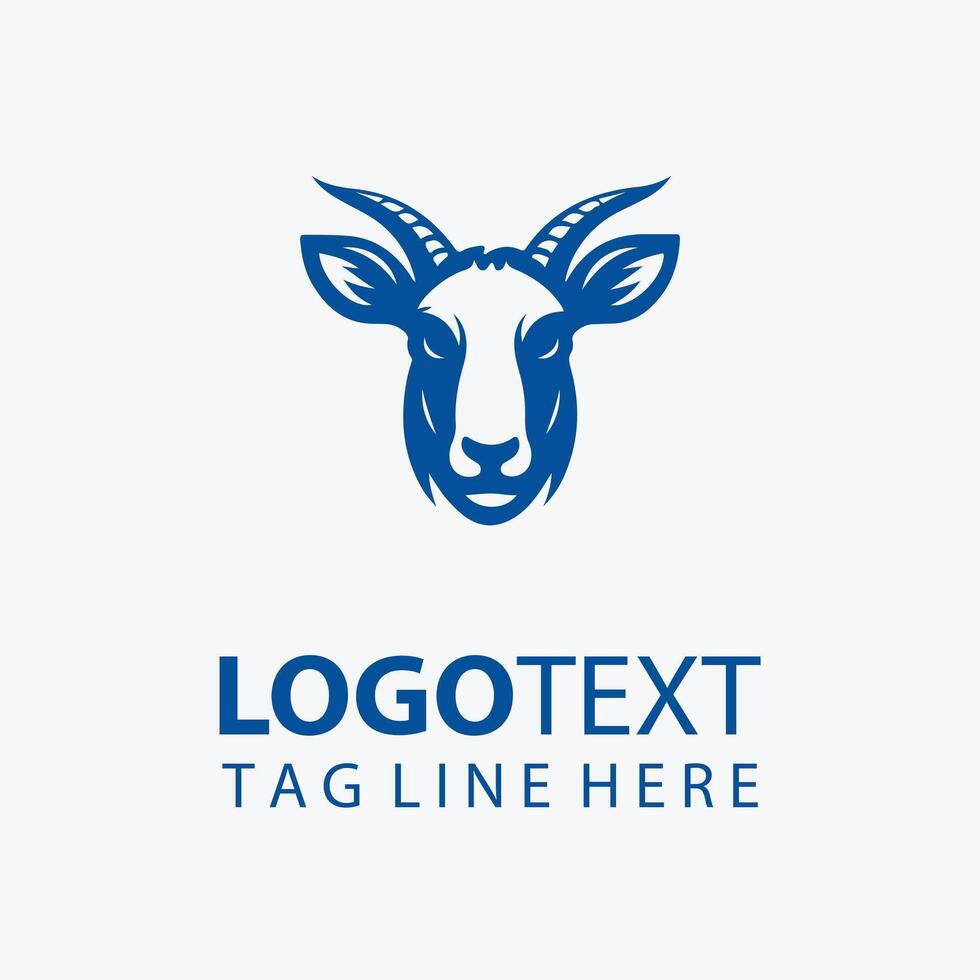 deer animal head logo vector